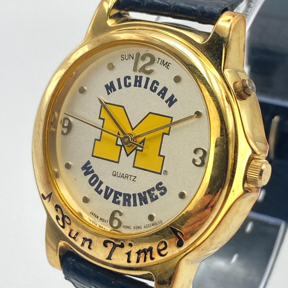 University Of Michigan Wolverines Men's Watch 34mm Sun Time No Music New Battery View 4